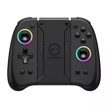 Беспроводной джойстик LinYuvo Meteor Light с 8-цветной RGB-подсветкой для Switch/Lite/Switch OLED, с 6-осевым гироскопом, турбонаддувом и вибрацией белый