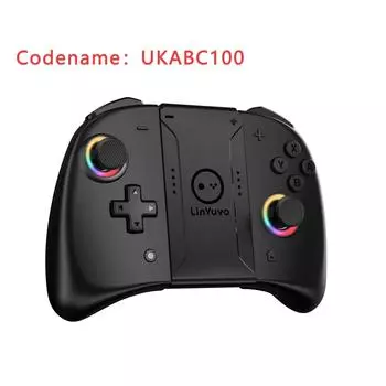 Беспроводной джойстик LinYuvo Meteor Light с 8-цветной RGB-подсветкой для переключателя/OLED, с программируемым 6-осевым гироскопом, турбонаддувом и вибрацией чёрный
