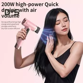 Беспроводной фен для волос 200 Вт 15000 мАч USB-перезаряжаемый регулируемый ЖК-дисплей высокоскоростной быстрой сушки с низким уровнем шума портативный дорожный женский фен белый
