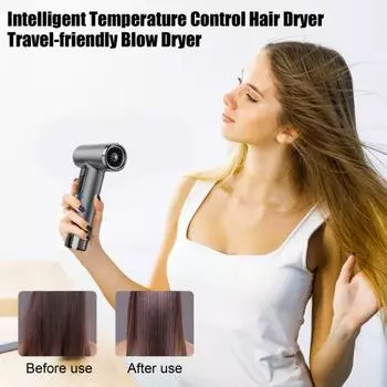 Беспроводной фен для волос 200 Вт 15600 мАч USB перезаряжаемый 3 регулируемых температуры высокая скорость серый