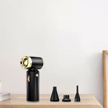 Беспроводной фен, мощный, бесступенчато регулируемый, компактный, подарочный, мини-вентилятор, фен для дома, на открытом воздухе чёрный