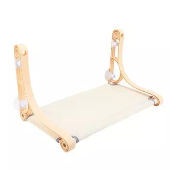 Беспроводной гамак для кошек на окно с 4 присосками, прочная несущая конструкция, прочная рама для кошек бежевый