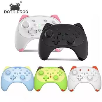 Беспроводной геймпад DATA FROG для Nintendo Switch Pro, геймпад с мультяшным котенком для Nintend Switch/Lite, джойстик для ПК