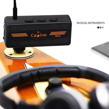 Беспроводной гитарный штекерный усилитель для наушников, мини-штекерная педаль для гитары, аксессуар с возможностью подзарядки и эффектом искажения