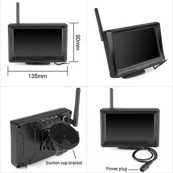 Беспроводной HD AHD 1920x1080P 5-дюймовый 2-канальный автомобильный видеомонитор для парковки с беспроводным передатчиком, камера заднего вида AHD