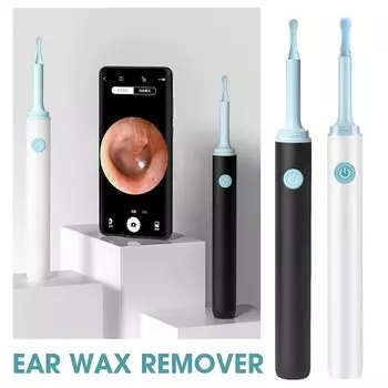 Беспроводной HD-очиститель для ушей Ложка для ушей WIFI Отоскоп Эндоскоп для удаления ушной серы белый