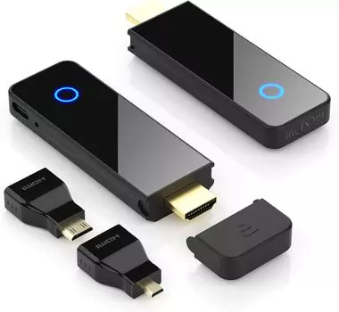 Беспроводной HDMI-передатчик и BEQOOL 1080P HD Беспроводной дисплей Плавная потоковая передача на расстоянии 98 футов для PS5 для домашнего гейминга Приемник, Адаптер, 2,4/5 ГГц чёрный