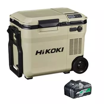 Беспроводной холодильный склад HiKOKI с 1 аккумулятором большой емкости, бежевый, песочно-бежевый, UL18DC, мини-холодильник, автомобильный переносной источник питания, совместимый с 3