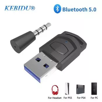 Беспроводной игровой аудиоадаптер для наушников, приемник AUX 3,5 мм Bluetooth 5,0, стереоаудио передатчик для PS5 PS4, игровой консоли, гарнитуры для ПК