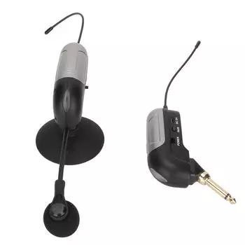 Беспроводной инструментальный микрофон, ударопрочный, 360 градусов, микрофон с гусиной шеей, UHF, передатчик, приемник для гитары