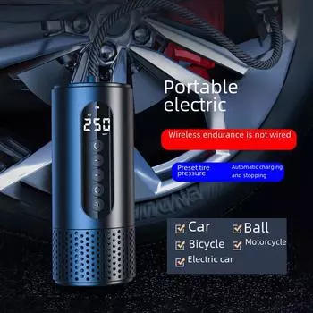 Беспроводной интеллектуальный цифровой дисплей автомобильный воздушный насос: Многофункциональный портативный насос для накачивания шин