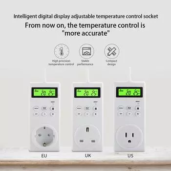 Беспроводной интеллектуальный термостат для розетки Съемные термостаты Подсветка