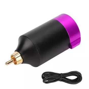 Беспроводной источник питания для татуировки, интерфейс RCA, 1500 мАч, светодиодный экран, аккумуляторная батарея для машины татуировки фиолетовый
