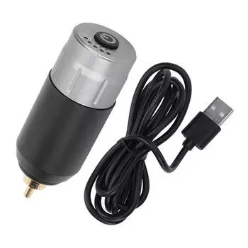 Беспроводной источник питания для татуировки с регулировкой напряжения, алюминиевый сплав, USB-перезаряжаемая RCA-машинка для татуировки серебряный серый