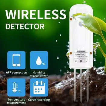 Беспроводной измеритель влажности почвы, портативный интеллектуальный тестер влажности почвы, водонепроницаемый измеритель влажности почвы для сада белый
