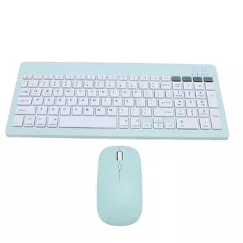 Беспроводной комплект клавиатуры и мыши, 4 канала, двойной режим, перезаряжаемая Bluetooth-клавиатура и мышь светло-зеленый