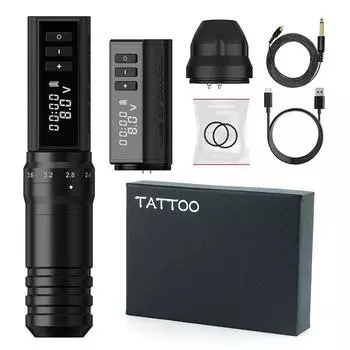 Беспроводной комплект тату-машины с регулируемым ходом 2,4-4,2 мм, ручка для перманентного макияжа, инструмент для профессиональных татуировщиков 1pc battery machine
