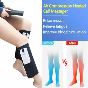 Беспроводной компрессионный массажер для ног, перезаряжаемый, полностью завернутый, снимает усталость икроножных мышц, массаж, релаксация 1 pieces чёрный