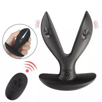 Беспроводной контроль Анальная пробка Анальный расширитель Массажер простаты Товары для взрослых Двойной вибрационный мужской мастурбатор Анус Вибратор