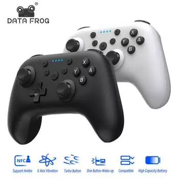 Беспроводной контроллер Data Frog, совместимый с Nintendo Switch Pro, игровой контроллер с NFC для Nintendo Switch/Switch Lite серый