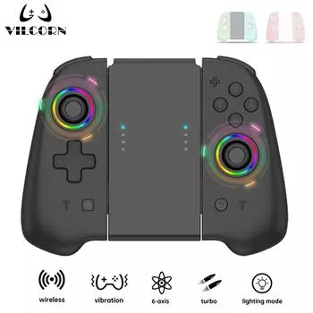 Беспроводной контроллер джойстика L/R для Nintendo Switch/OLED Lite, геймпад с автоматическим пробуждением, джойстики с пересечением шести осей чёрный