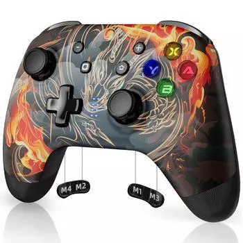 Беспроводной контроллер EasySMX Switch, совместимый с программируемой кнопкой Nintendo Vibration Switch/Lite/OLED Android/IOS/ПК (белый) (Дракон)