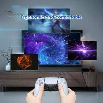 Беспроводной контроллер клавиатуры Bluetooth-совместимый контроллер Панель для чата Клавиатура Крепление для геймпада со встроенным динамиком для PS5 QWERTY белый