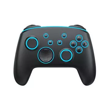 Беспроводной контроллер LinYuvo (Нет мертвой зоны) для Switch/Lite/OLED, с вибрацией, движением, турбо, металлическим джойстиком и светодиодной подсветкой чёрный