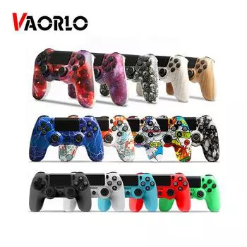 Беспроводной контроллер VAORLO для PS4, контроллер Ps4, геймпад, контроллер с двойной вибрацией и триггерными кнопками с разъемом 3,5 мм чёрный