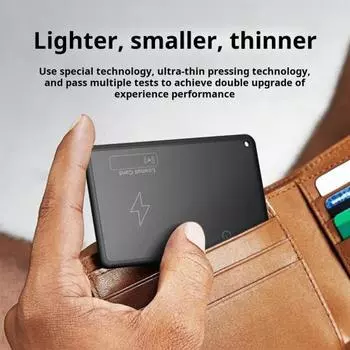 Беспроводной кошелек-трекер Yousheng с ультратонким дизайном, совместимый с Bluetooth, водонепроницаемый тонкий GPS-локатор для поиска предметов чёрный