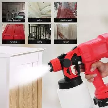 Беспроводной краскопульт с 4 насадками, 38000 об/мин, высокая скорость, 3 режима, регулируемый, широко используемый перезаряжаемый краскопульт US Plug