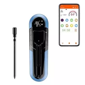 Беспроводной кулинарный термометр для еды, мяса, стейка, цифровой Bluetooth, аксессуары для барбекю, кухонная духовка, гриль, барбекю, умные термометры серый