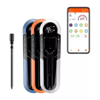 Беспроводной кулинарный термометр для еды, мяса, стейка, цифровой Bluetooth, аксессуары для барбекю, кухонная духовка, гриль, барбекю, умные термометры синий