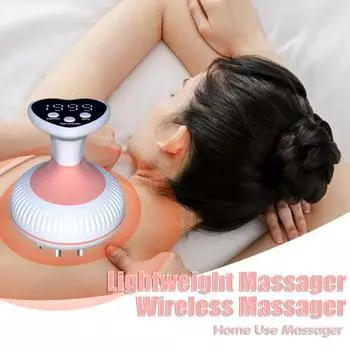 Беспроводной массажер 4 режима 19 уровней интенсивности Регулируемый USB-зарядка Беспроводной ручной массажер для ног розового золота