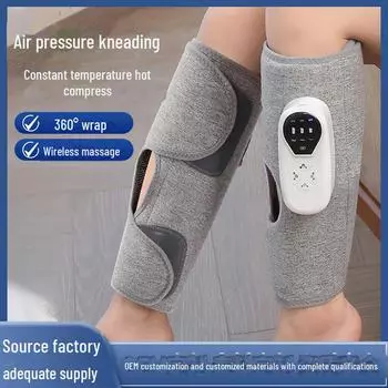 Беспроводной массажер для голеней и ног с многоскоростным режимом работы, перезаряжаемым горячим компрессом и регулировкой температуры для терапии стоп. single, Chinese packaging серый