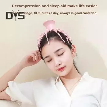 Беспроводной массажер для головы Octopus с несколькими режимами массажа, регулируемым эргономичным дизайном, электрический массажер для кожи головы со съемными когтями розовый