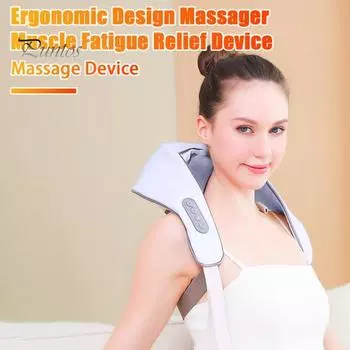 Беспроводной массажер для шеи Функция таймера Эргономичный дизайн Регулируемые режимы Бесшумная работа Обезболивающий массажер для глубоких тканей белый