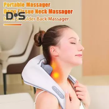 Беспроводной массажер для шеи Функция таймера Эргономичный дизайн Регулируемые режимы Бесшумная работа Обезболивающий массажер для глубоких тканей белый