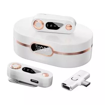 Беспроводной микрофон 2,4G, профессиональный петличный микрофон, клипса на микрофонах, двойное цифровое шумоподавление, нет белый