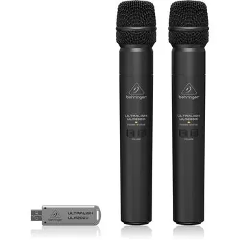 Беспроводной микрофон Behringer 2-канальный цифровой беспроводной 2 USB тип ULM202USB черный 2,4 ГГц чёрный