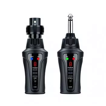 Беспроводной микрофон KIMAFUN UHF XLR 6,35 мм 48 В, цифровая беспроводная система, беспроводной разъем на передатчике и приемнике