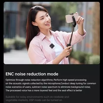 Беспроводной микрофон Прикрепляемый микрофон с цифровым дисплеем Компактный двухканальный петличный микрофон для чёрный