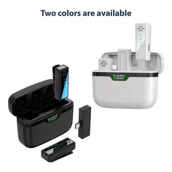 Беспроводной микрофон Профессиональный петличный микрофон Прикрепляемые микрофоны С шумоподавлением и без задержки белый