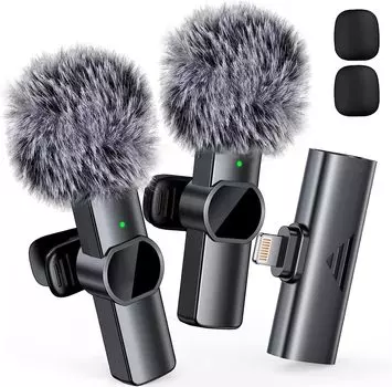 Беспроводной микрофон Разъем Lightning для микрофона Pin Сбор звука Запись лобового стекла Включен Смартфон Внешний микрофон Plug Play 2