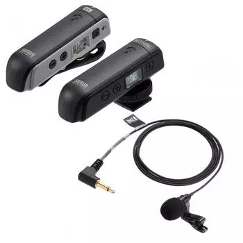 Беспроводной микрофон Sanwa Direct + передатчик с микрофоном-штырьком [совместим с камерами, смартфонами и ПК] Прямая трансляция Блок питания с ЖК-дисплеем