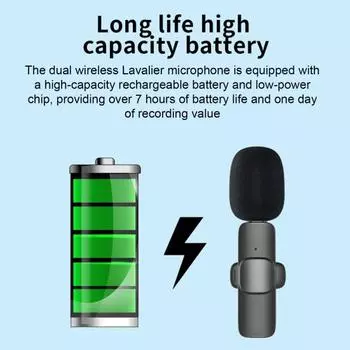 Беспроводной микрофон Yousheng с приемником, шумоподавлением, перезаряжаемым видеозаписью, высокочувствительным петличкой, микрофоном с чистым звуком A