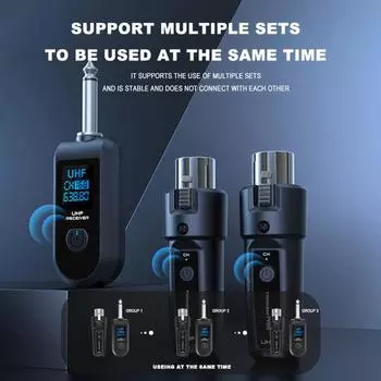 Беспроводной микрофонный преобразователь XLR передатчик и приемник с позолоченным разъемом Динамический микрофонный адаптер для аудио 1