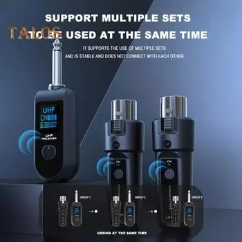 Беспроводной микрофонный преобразователь XLR передатчик и приемник с позолоченным разъемом Динамический микрофонный адаптер для аудиомикшера Электрогитара Бас 1