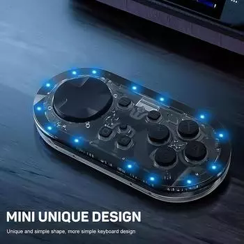 Беспроводной мини Bluetooth-совместимый RGB светящийся геймпад брелок-джойстик для Switch/Switch OLED IOS для Android розовый