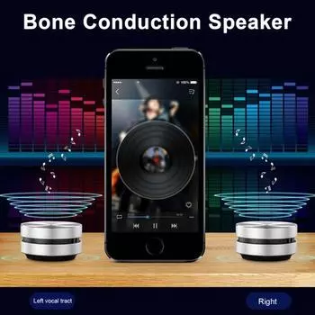 Беспроводной мини-динамик с костной проводимостью, креативный портативный Bluetooth-совместимый звуковой ящик, музыкальный проигрыватель серебряный